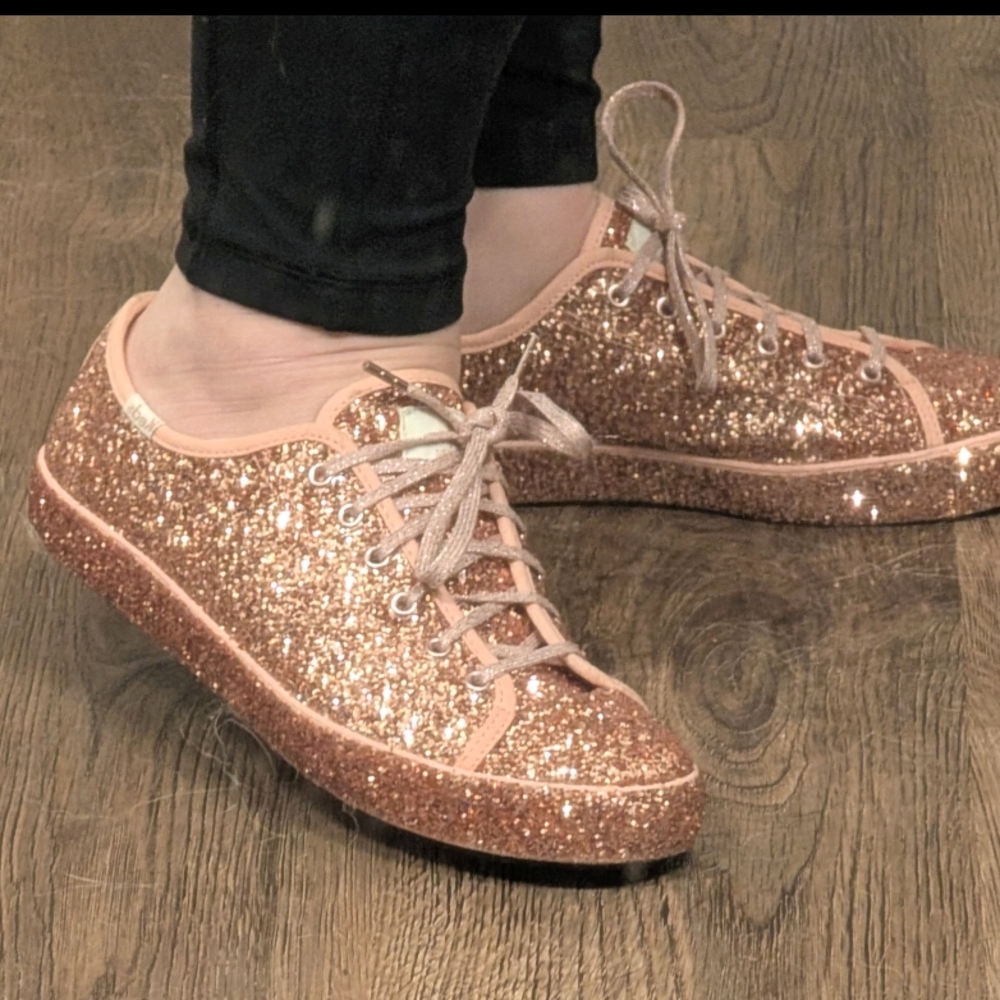Kate Spade Gold Glitter Sneakers